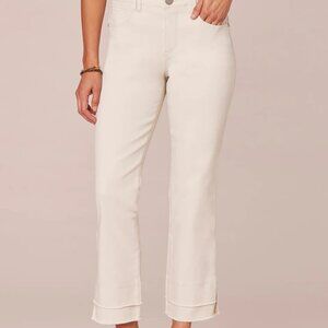 Democracy "Ab"solution Mid-Rise Double Layer Fray Hem Kick Flare Jeans. Sz: 16